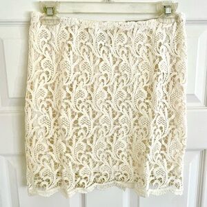 B.P. Collection Cream Crochet Mini Skirt